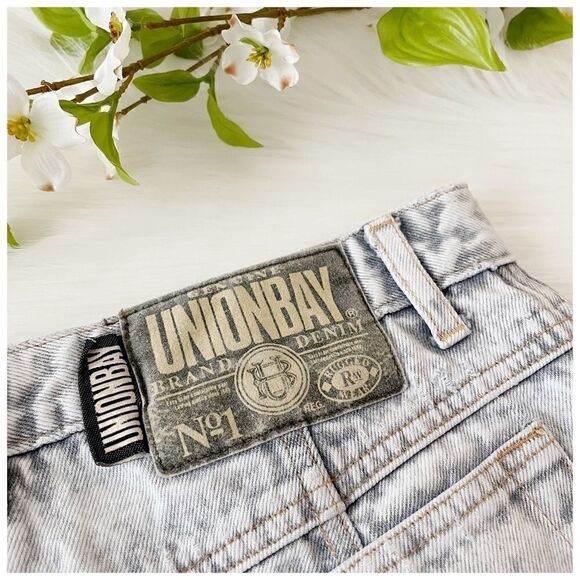 Vintage 80’s UNIONBAY Retro Chic Trendy Acid Stone Wash Seamed Denim Skirt - Picture 5 of 11